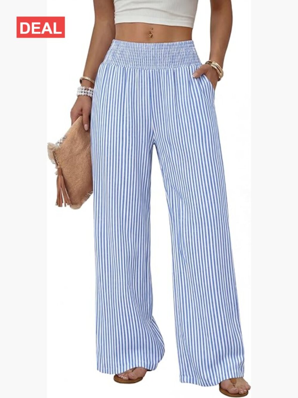 High Waist Wide Leg Trousers with Pockets Casual Lounge Pants